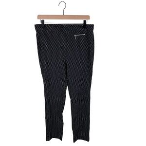 Rafaella Comfort Women's Pull On Stretch Ankle Pants Size 10 Square Dot Print